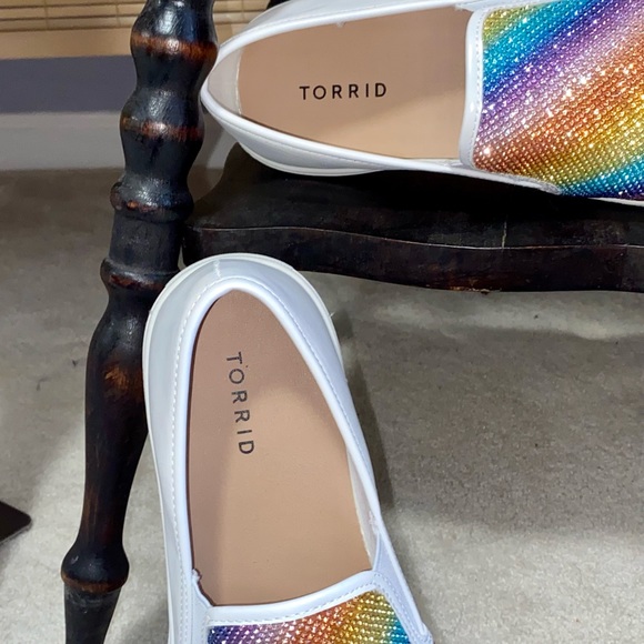 Pride! 🏳️‍🌈🌈Torrid Sparkly rainbow slip on sneakers - Picture 2 of 15